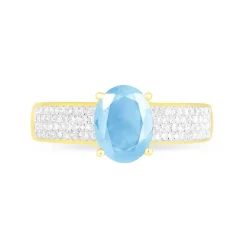 Bague Crista Or Jaune Topaze Et Diamant