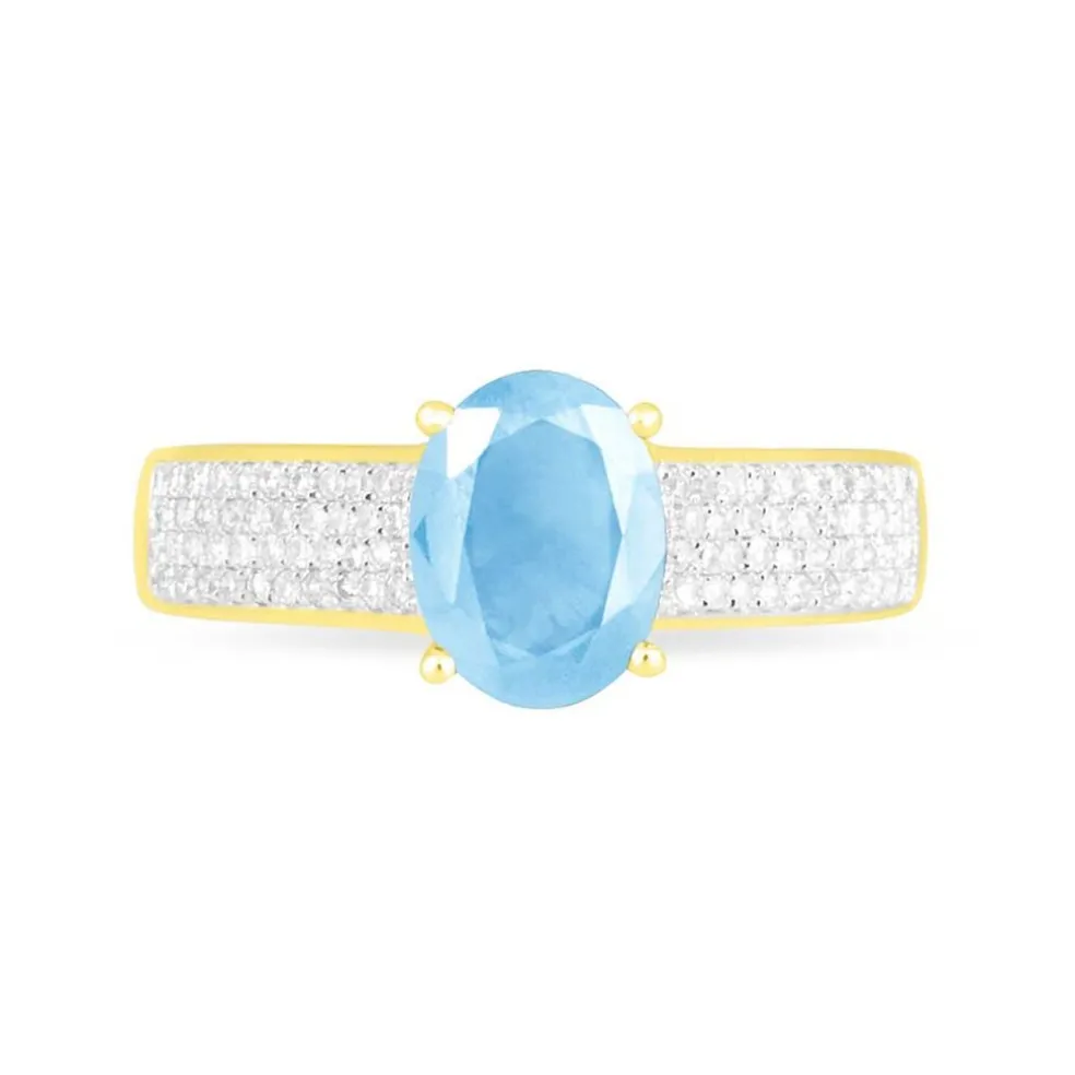 Bague Crista Or Jaune Topaze Et Diamant