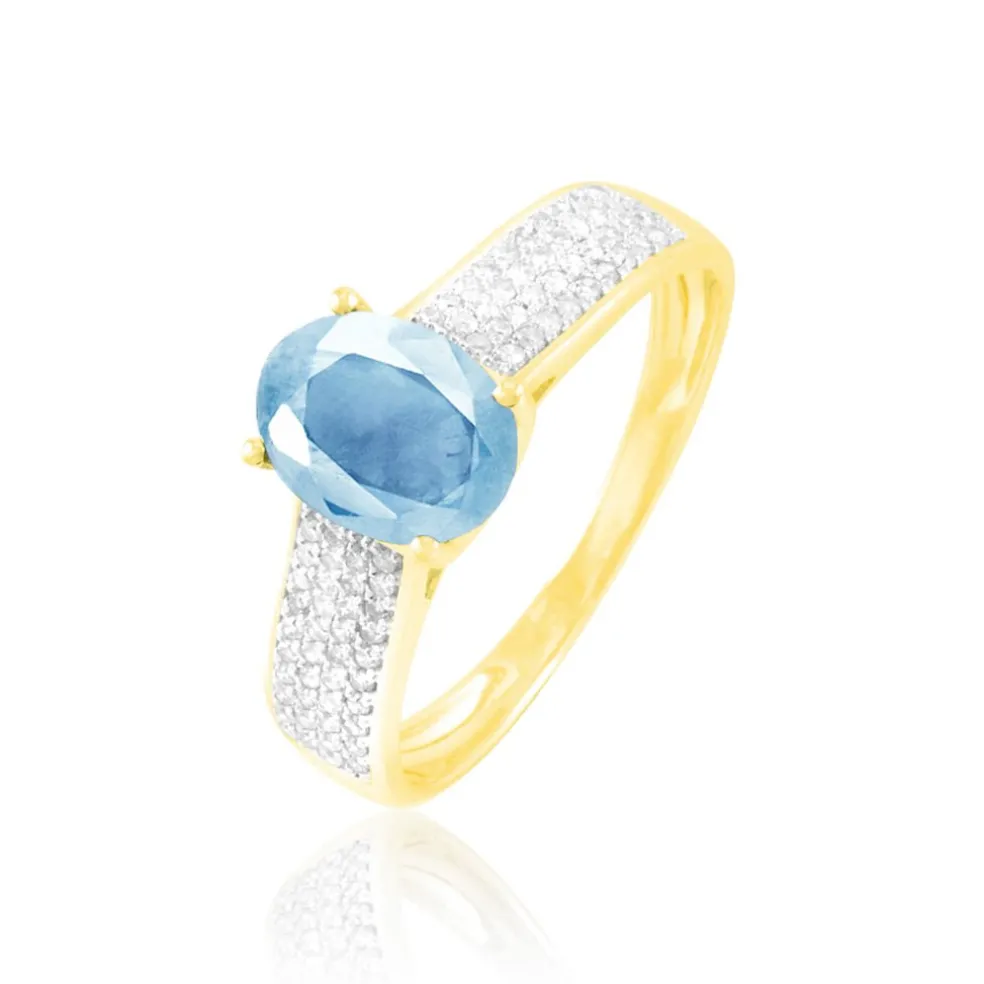 Bague Crista Or Jaune Topaze Et Diamant