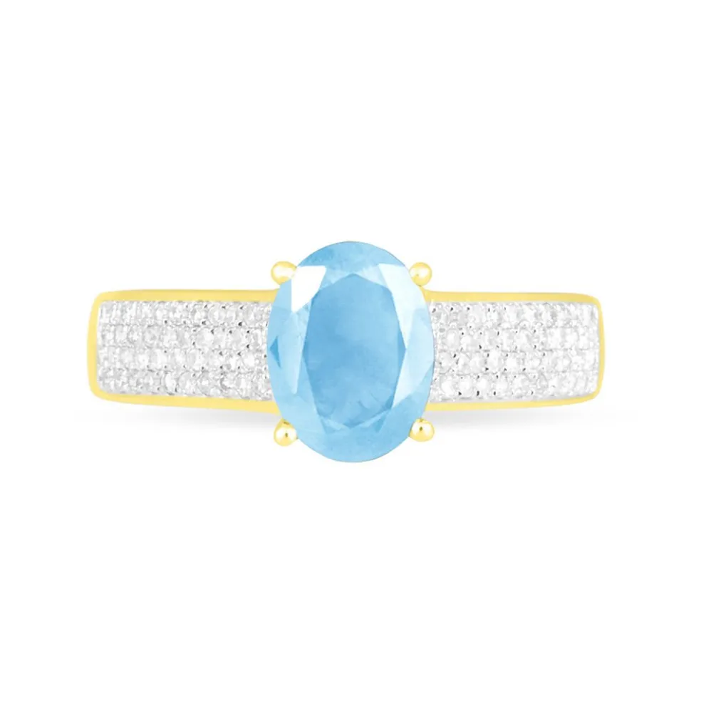 Bague Crista Or Jaune Topaze Et Diamant