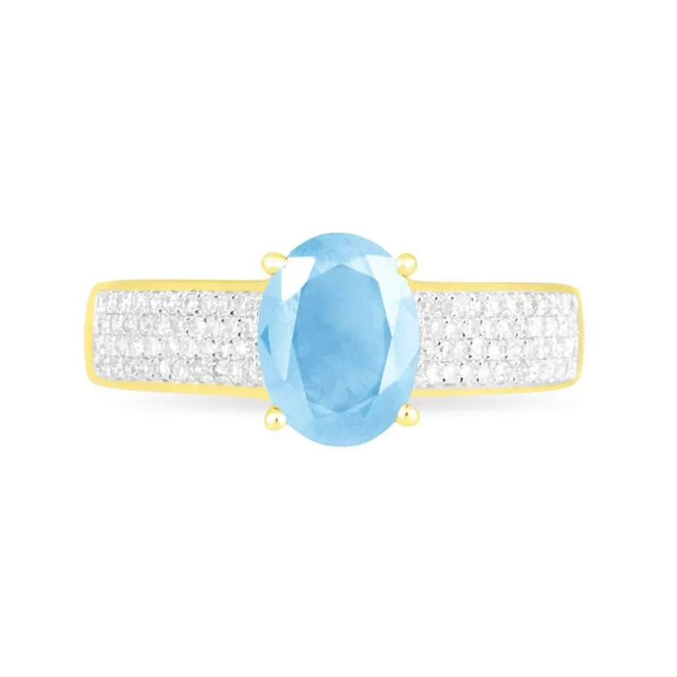 Bague Crista Or Jaune Topaze Et Diamant
