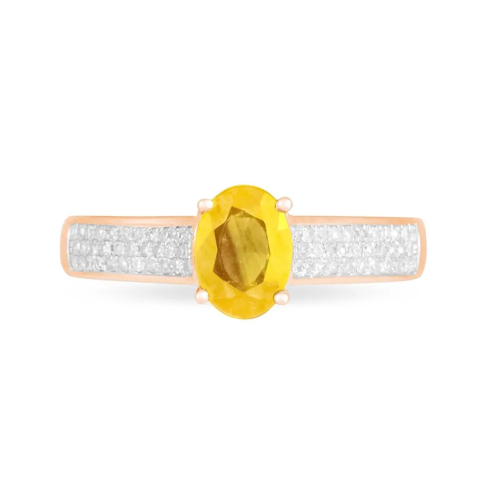 Bague Crista Or Rose Citrine Et Diamant