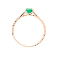 Bague Crista Or Rose Emeraude Et Diamant