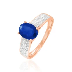 Bague Crista Or Rose Saphir Et Diamant