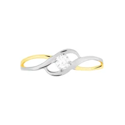 Bague Croise Or Bicolore Oxyde De Zirconium