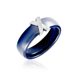 Bague Cronos Argent Blanc Céramique Oxyde