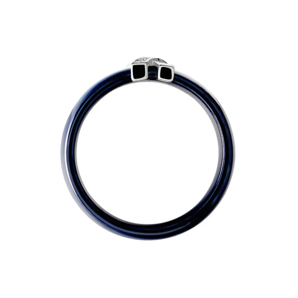 Bague Cronos Argent Blanc Céramique Oxyde