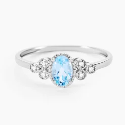 Bague Cyprille Or Blanc Topaze Et Oxyde De Zirconium