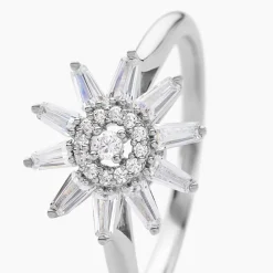 Bague Daisy Argent Blanc Oxyde De Zirconium
