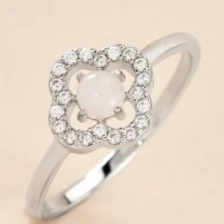 Bague Dally Argent Blanc Quartz Oxyde De Zirconium