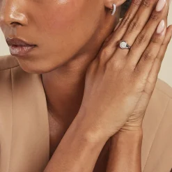 Bague Declaration Argent Blanc Oxyde De Zirconium