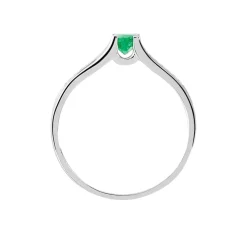 Bague Denise Or Blanc Emeraude Et Diamant