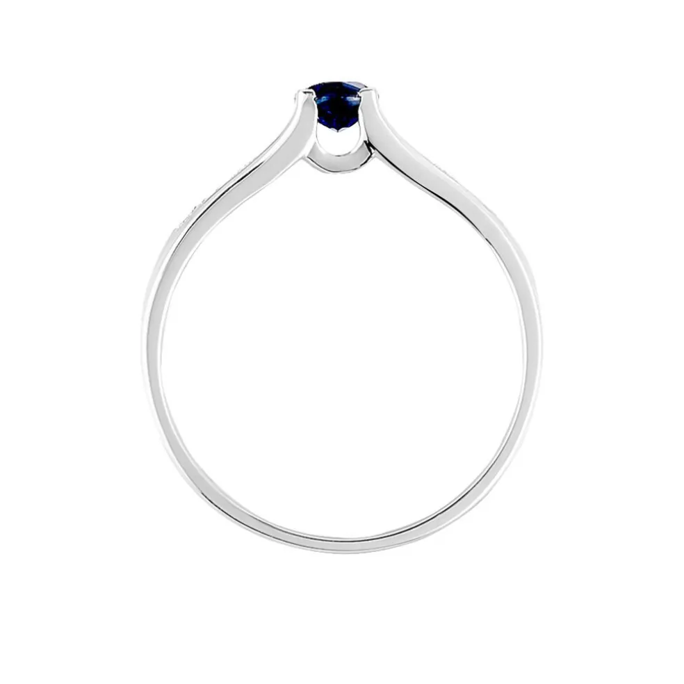 Bague Denise Or Blanc Saphir Et Diamant