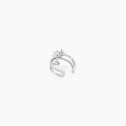 Bague D'hélix Unitaire Amada Argent Blanc Oxyde De Zirconium