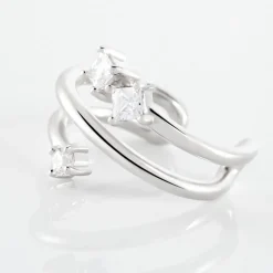 Bague D'hélix Unitaire Amada Argent Blanc Oxyde De Zirconium