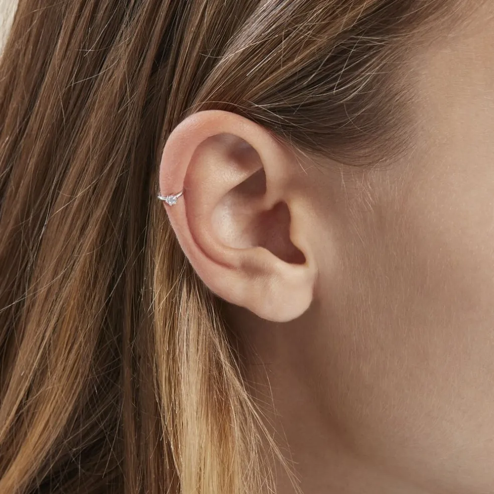 Bague D'hélix Unitaire Anass Argent Blanc Oxyde De Zirconium