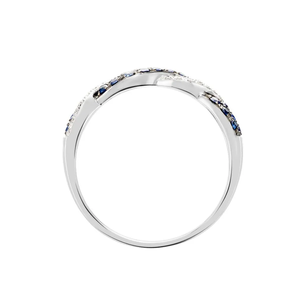 Bague Dimitria Or Blanc Saphir Et Diamant