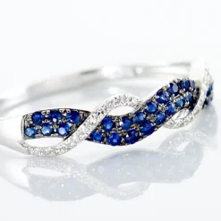 Bague Dimitria Or Blanc Saphir Et Diamant