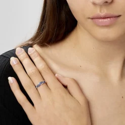 Bague Dimitria Or Blanc Saphir Et Diamant