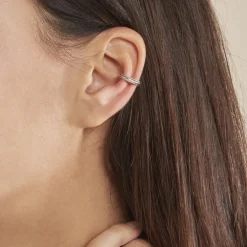 Bague D'oreille Unitaire Ollie Argent Blanc