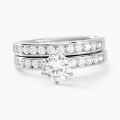 Bague Double Jeu Argent Blanc Oxyde De Zirconium