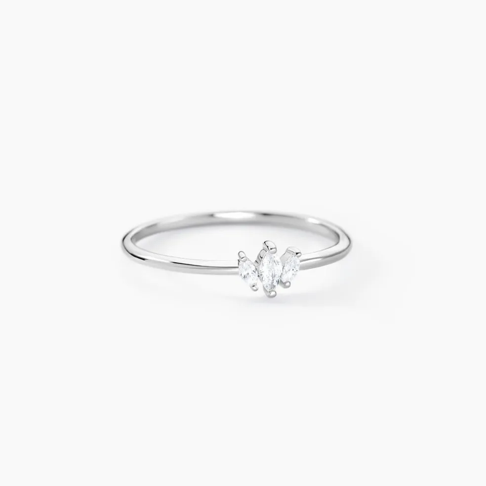 Bague Duchesse Argent Blanc Oxyde De Zirconium