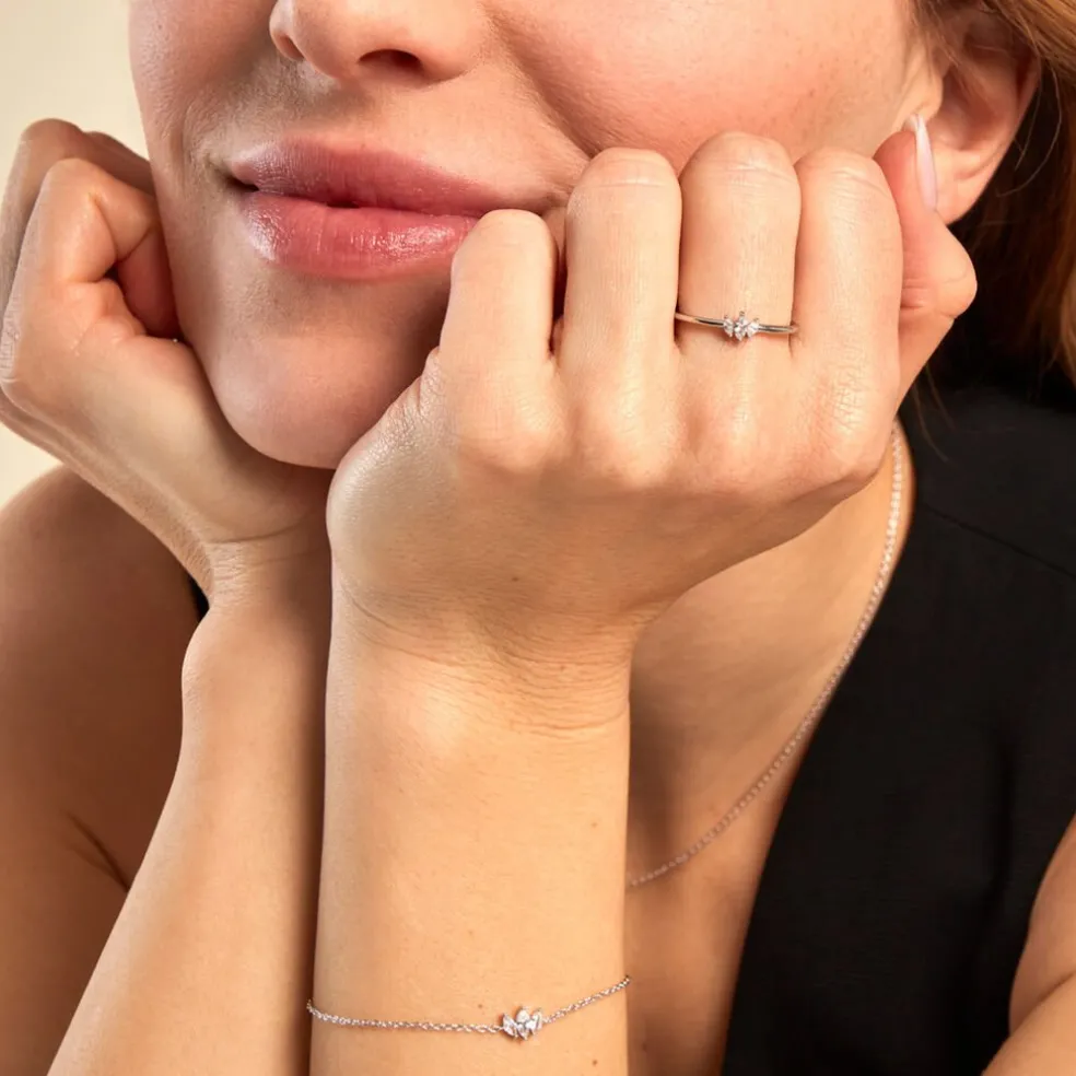 Bague Duchesse Argent Blanc Oxyde De Zirconium