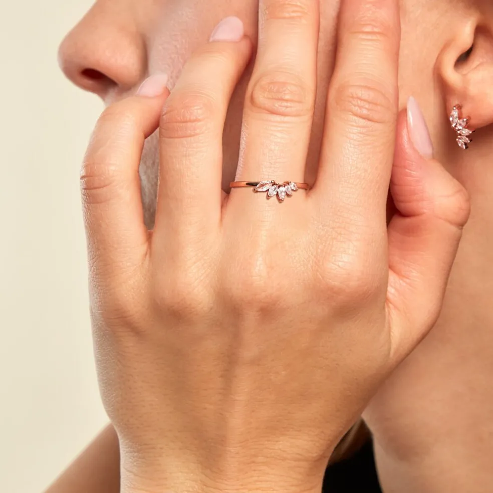 Bague Duchesse Argent Rose Oxyde De Zirconium