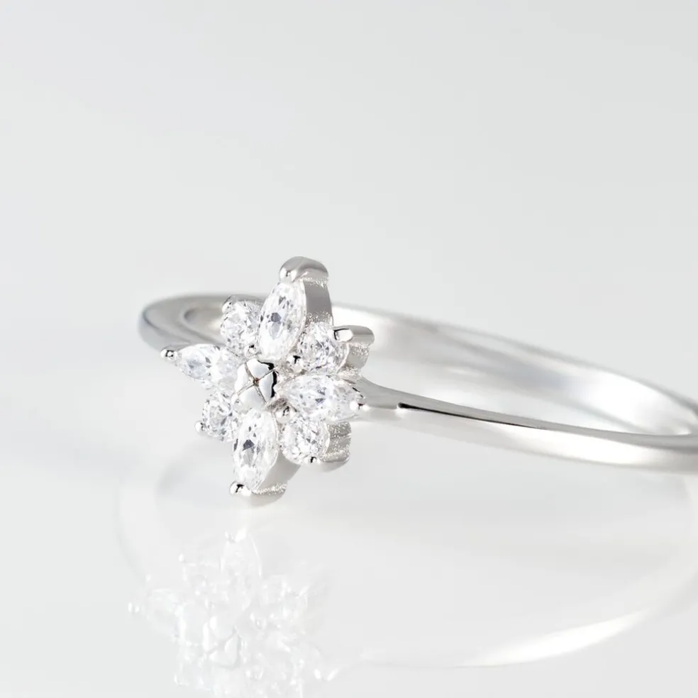 Bague Eclat Argent Blanc Oxyde De Zirconium