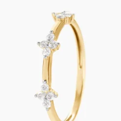 Bague Eclosion Precieuse Or Jaune Oxyde De Zirconium