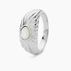 Bague Egerie Argent Blanc Nacre