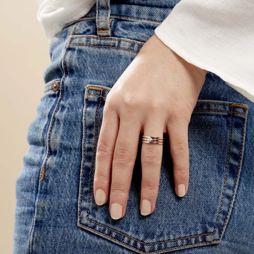 Bague Elsa Or Bicolore Diamant