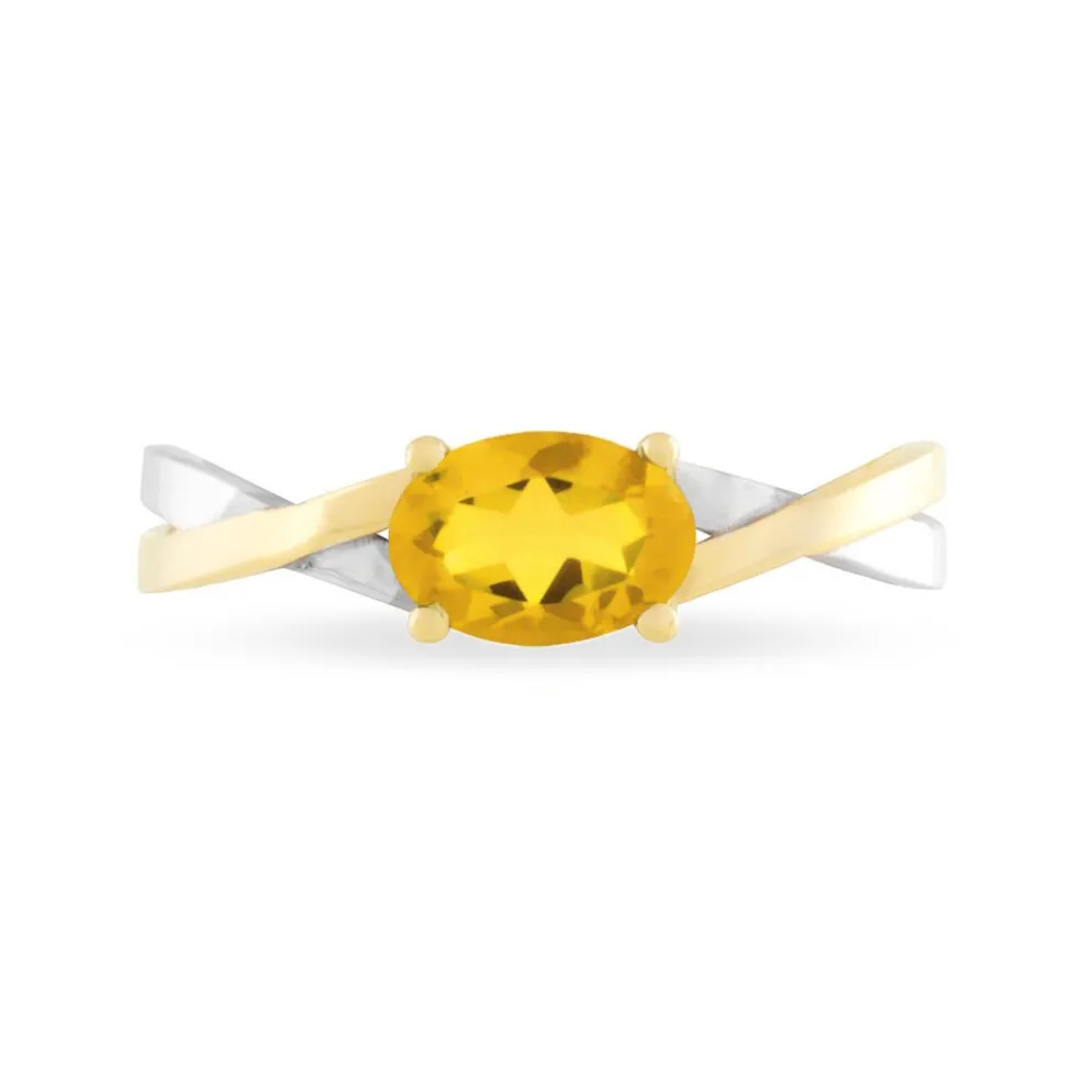 Bague Emeline Or Bicolore Citrine