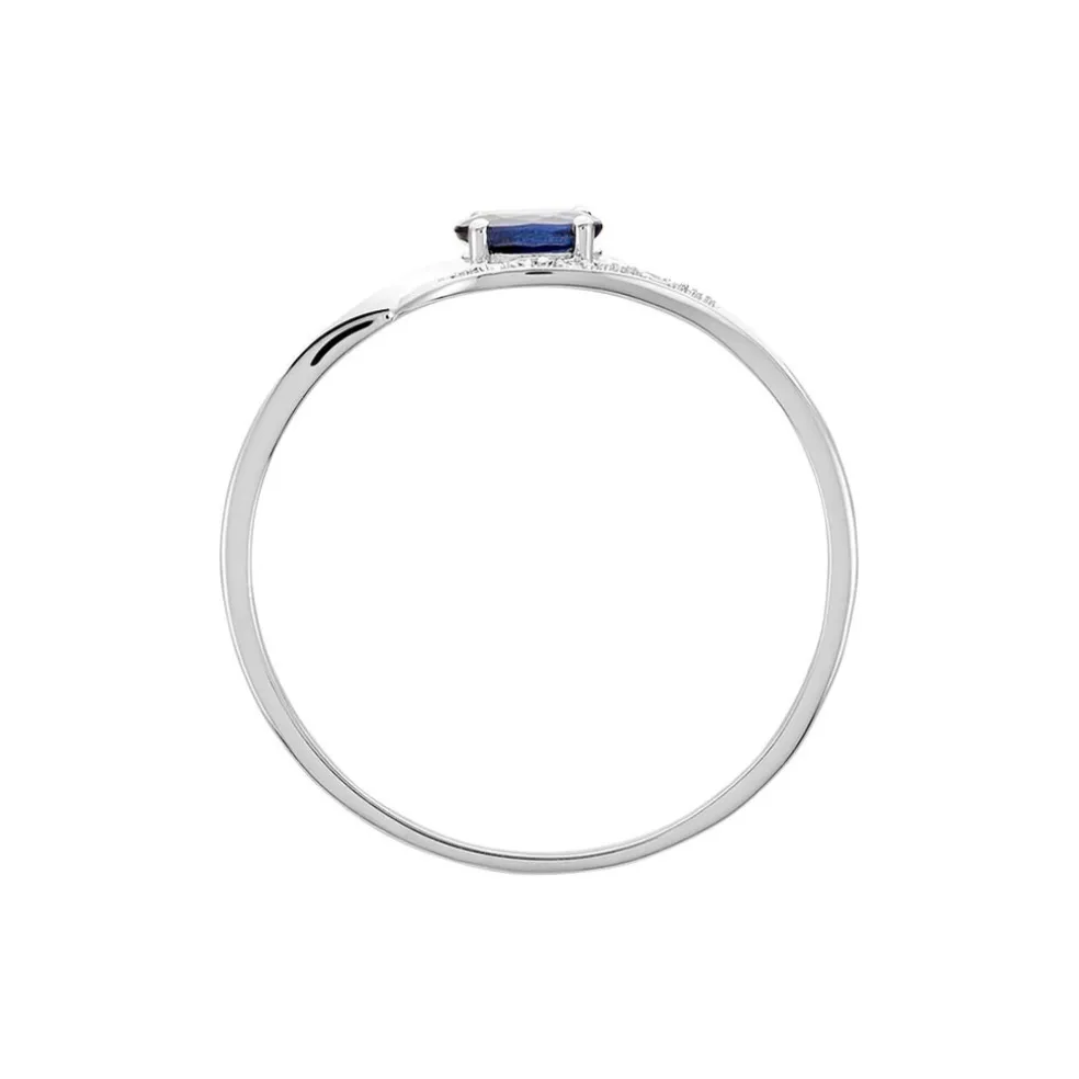 Bague Emotion Or Blanc Saphir Diamant
