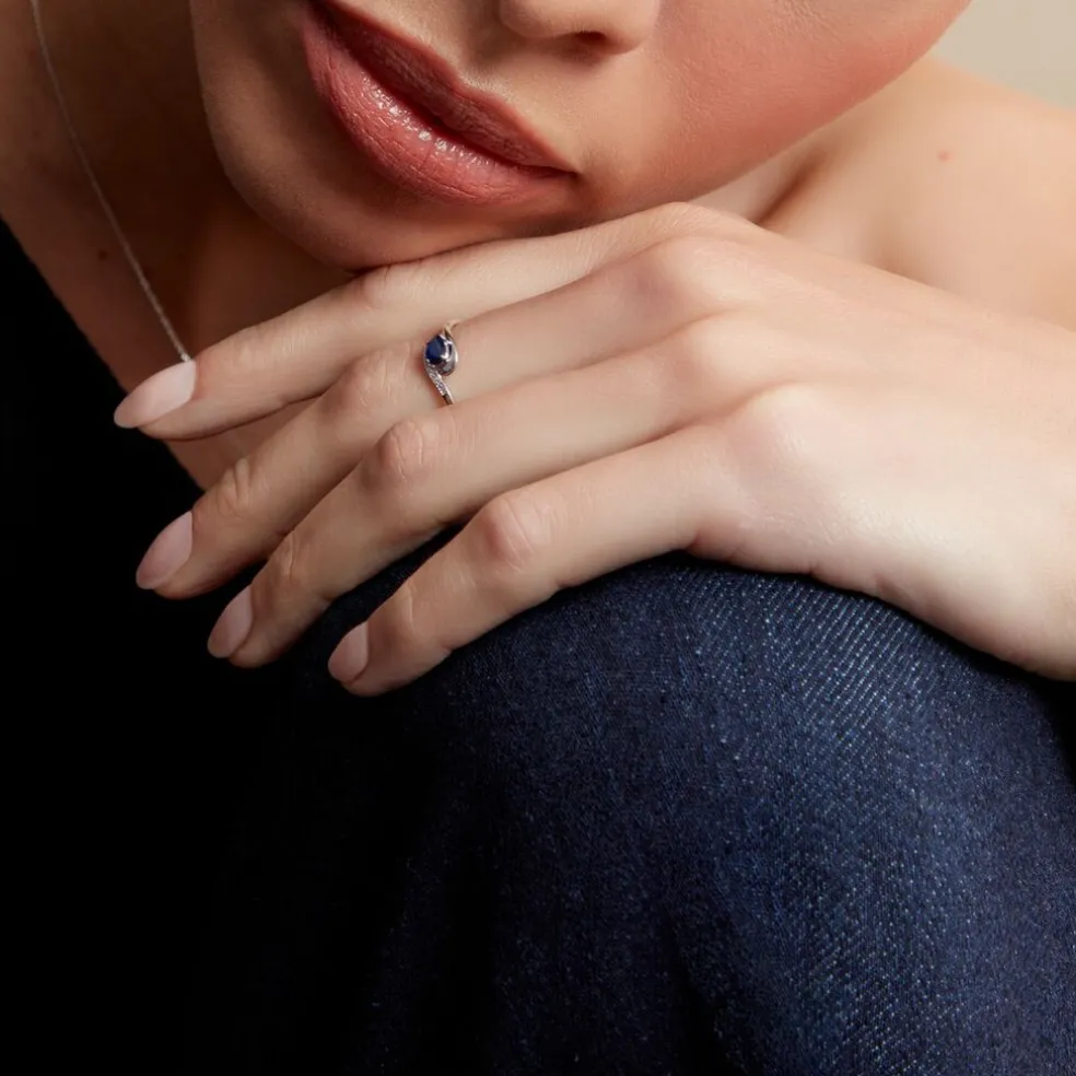 Bague Emotion Or Blanc Saphir Diamant