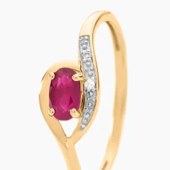 Bague Emotion Or Jaune Rubis Diamant