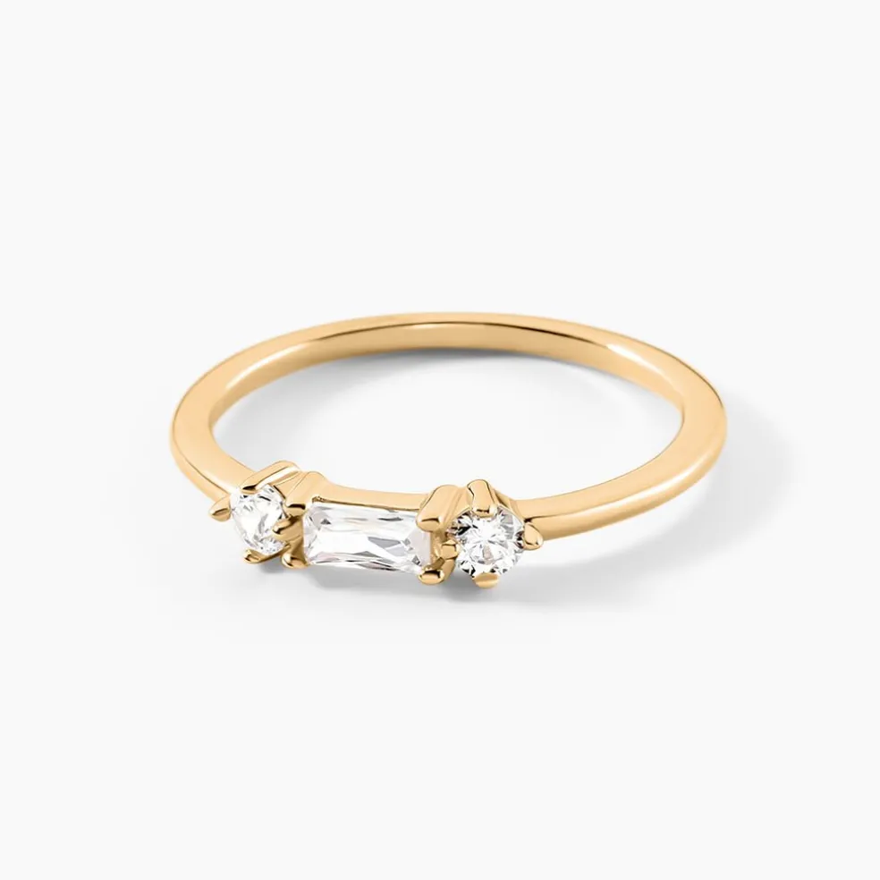 Bague Estela Plaque Or Jaune Oxyde De Zirconium