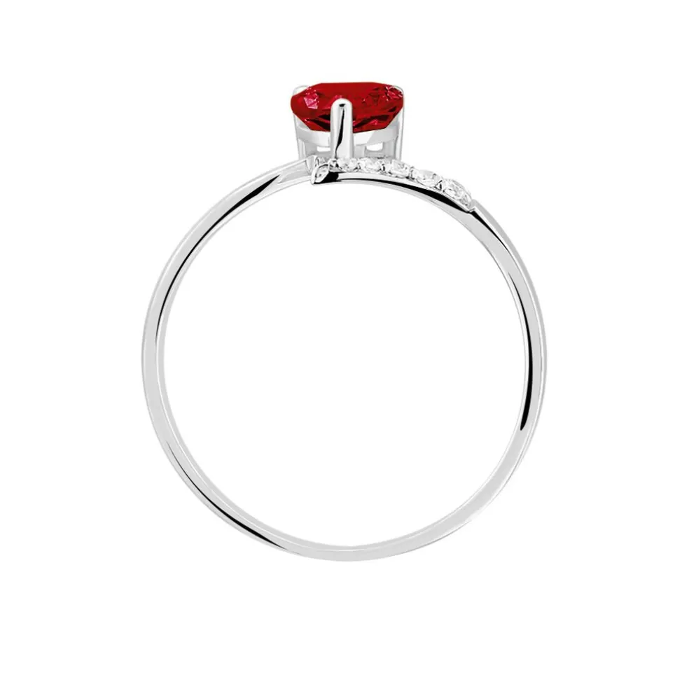 Bague Eva Or Blanc Grenat Et Diamant