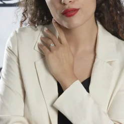 Bague Eva Or Blanc Topaze Et Diamant