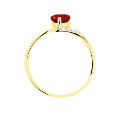 Bague Eva Or Jaune Grenat Et Diamant