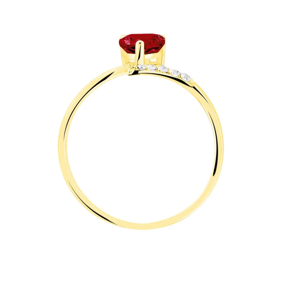 Bague Eva Or Jaune Grenat Et Diamant