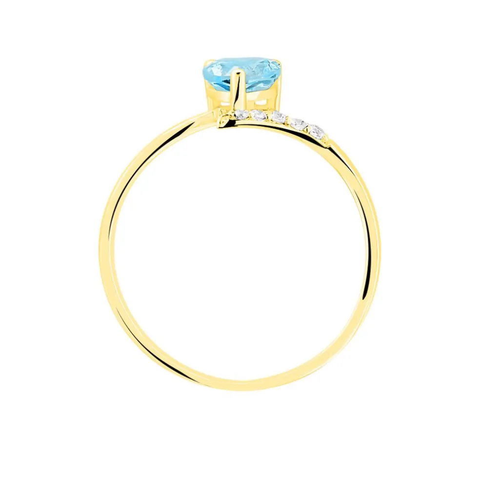 Bague Eva Or Jaune Topaze Et Diamant