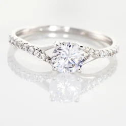 Bague Evita Or Blanc Oxyde De Zirconium