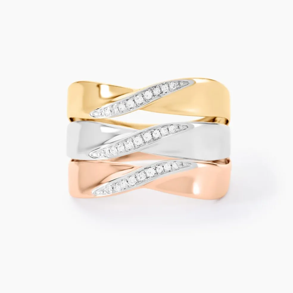 Bague Exauce Or Tricolore Diamant