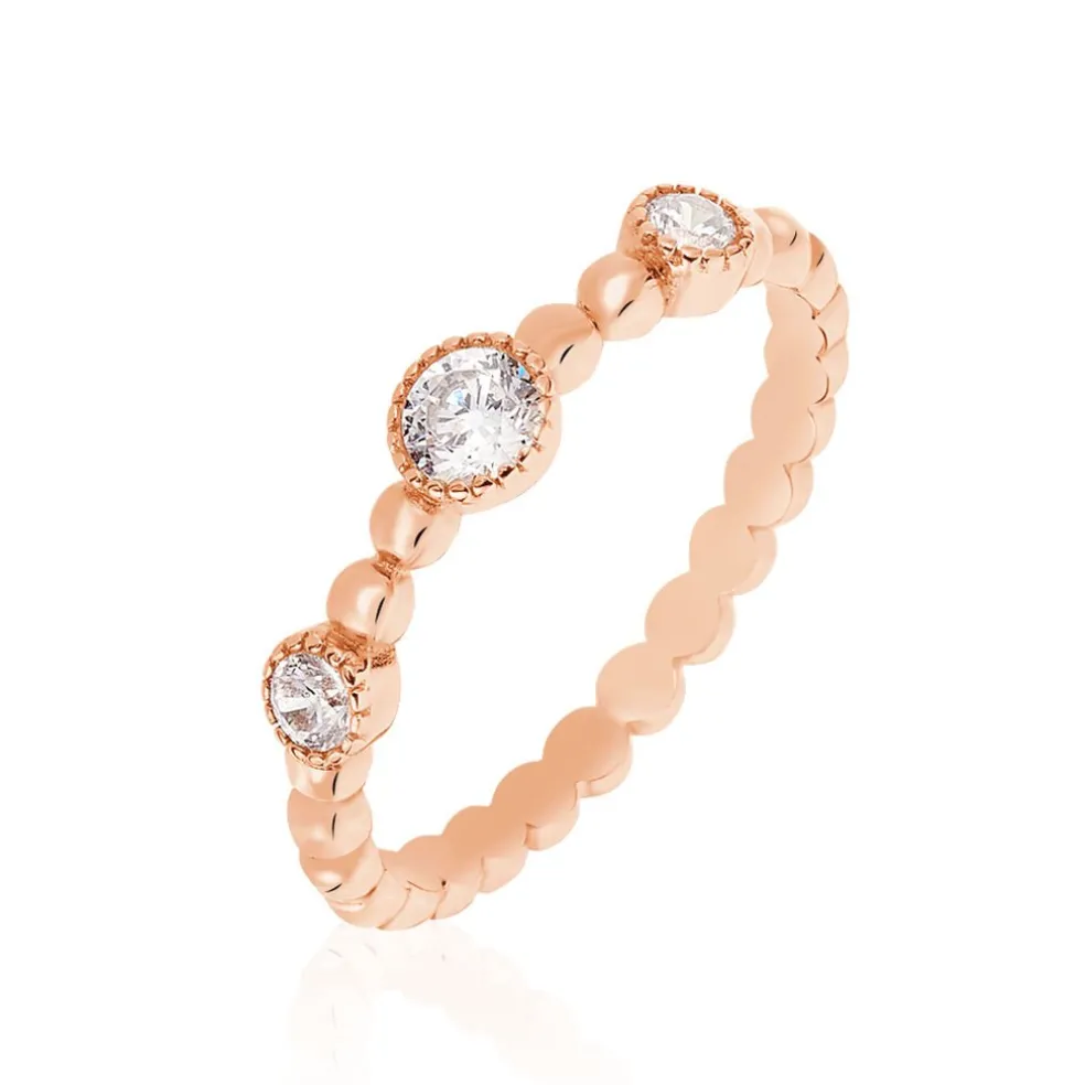 Bague Fahriye Argent Rose Oxyde De Zirconium