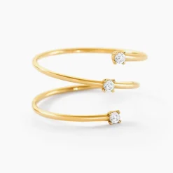 Bague Falling Star Or Jaune Oxyde De Zirconium