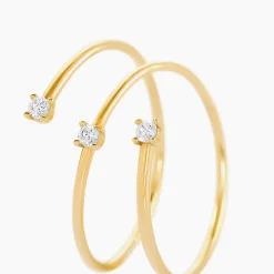 Bague Falling Star Or Jaune Oxyde De Zirconium