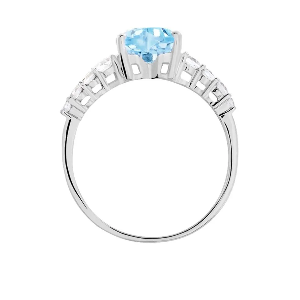 Bague Fany Or Blanc Topaze Et Oxyde De Zirconium