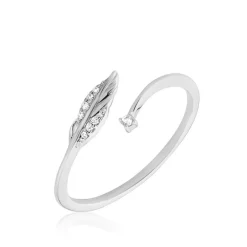Bague Feath Argent Blanc Oxyde De Zirconium
