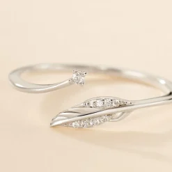 Bague Feath Argent Blanc Oxyde De Zirconium